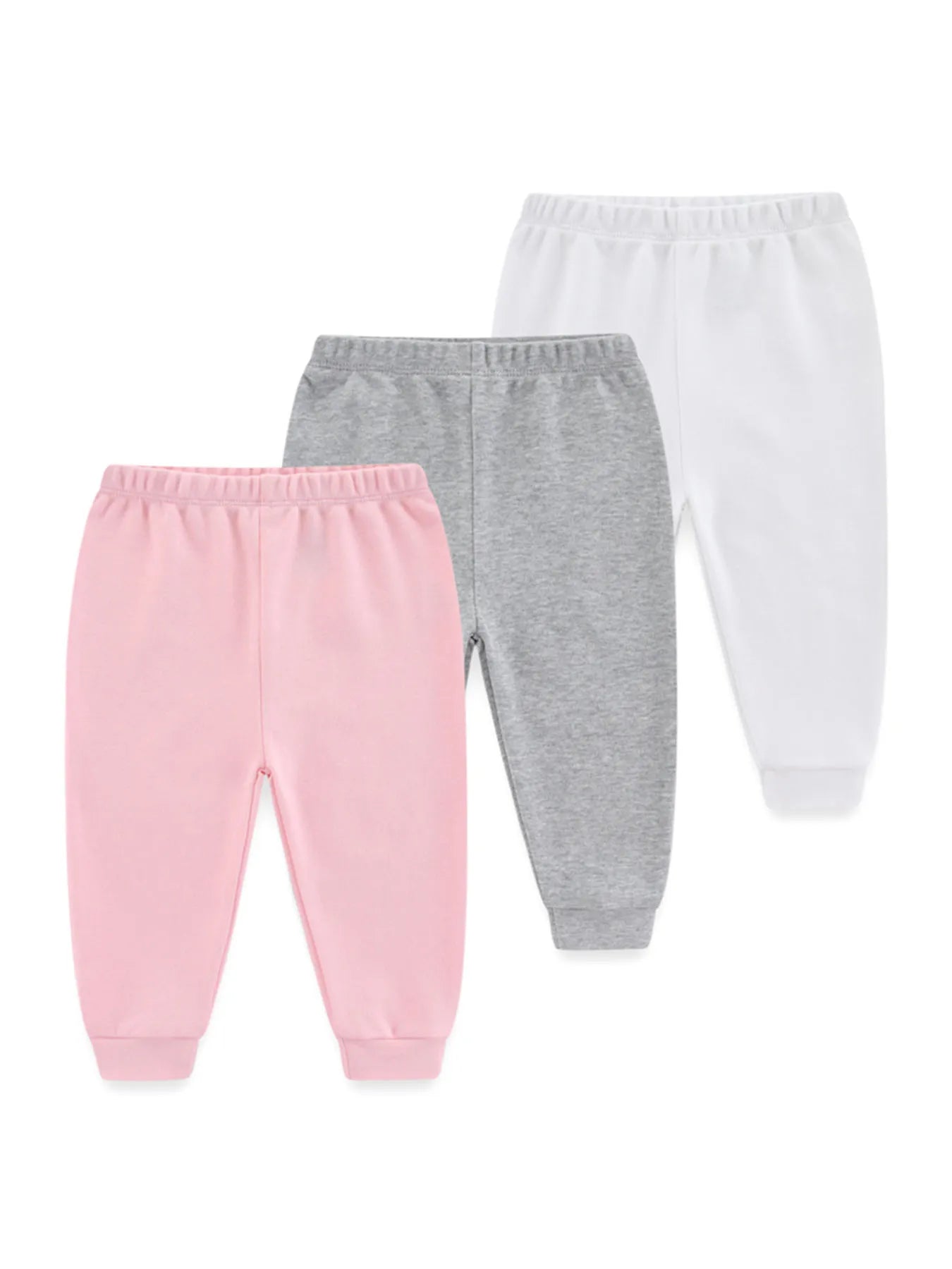 Kiddiezoom 1/3 Pcs Four Seasons Fashion Solid 100%Cotton Baby Boy Girl Pants Soft 100%Cotton Infants Trousers Accessories