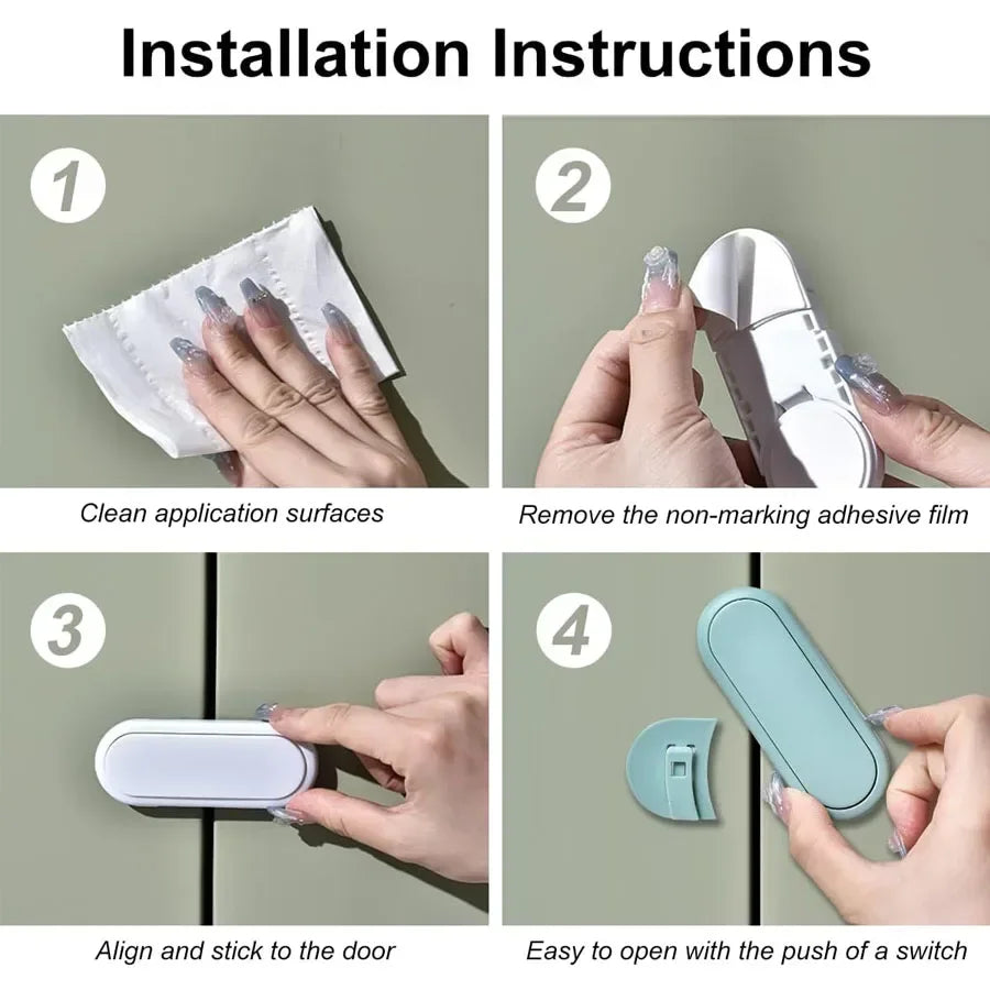 3pcs Child Safety Lock Refrigerator Lock Multifunctional Non Perforated Cabinet Door Lock Baby Protection Anti Pinch Hands