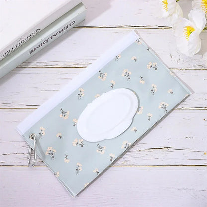 EVA Baby Wet Wipe Pouch Snap-Strap Refillable Wet Wipes Bag Flip Cover Tissue Box Outdoor Useful Baby Stroller Accessory