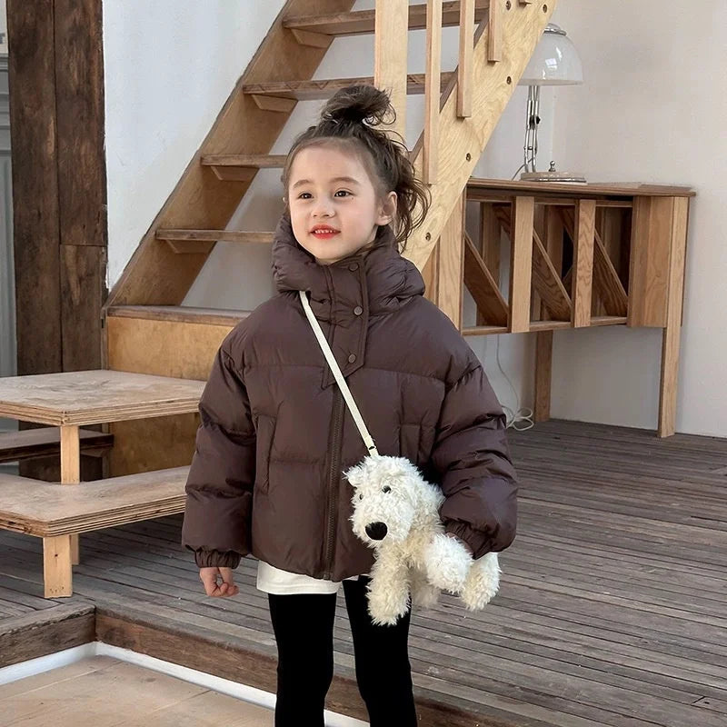 Winter Kids Warm Down Coats Autumn Children Cotton-Padded Jackets Boys Girls Clothing Baby Hooded Outerwear 3-12 Years