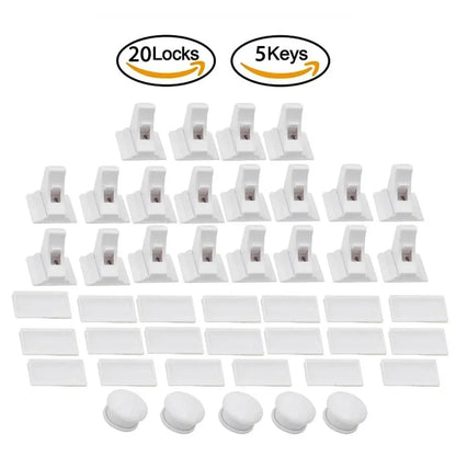 1-5PCS Magnetic Child Safety Lock, Limiter Kids No Drilling Drawer Lock Fridge Lock Cabinet Lock for Home Baby Security