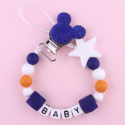 Baby Pacifier Clips Holder Chains Silicone Pacifier Chain Clips Baby Teething Chain Gift