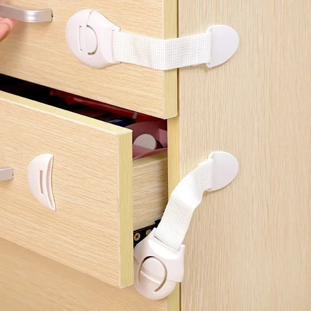 10pcs lot For Baby Furniture Door Drawer Lock Refrigerator Safety Locks Child Proof Infant Protector Brown Cabinet Safety Lock