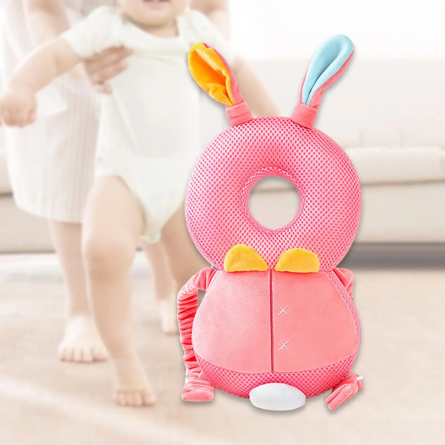 Infant Baby Head Protector Pillow Cotton Animal Shape Soft Baby Head Safe Protector Pad Backpack Wear for Learning to Walk
