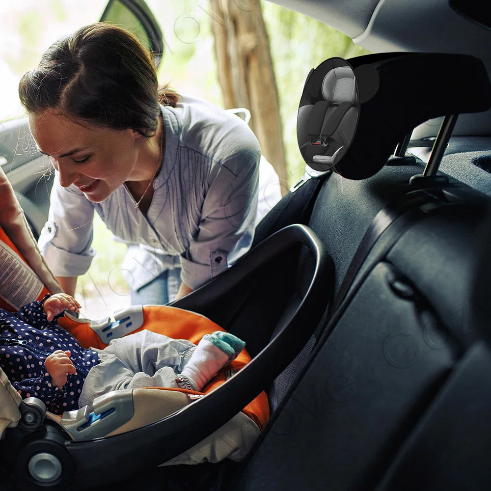 Round Shatterproof Baby Car Mirror, Wide Crystal Clear View for Rear-Facing Infant Monitoring