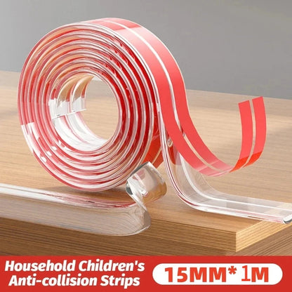 Child Safety Bumper Guard – Transparent Self-Adhesive Edge Protector for Tables & Furniture Corners, Soft Baby-Proofing Strips