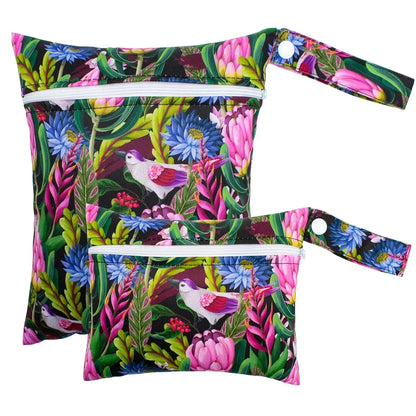 2pcs Set Smooth Zipper Pocket Multi-Scenario Use Can Be Hung Waterproof Reusable Diaper Cover WetBag Washable Yoga Bag