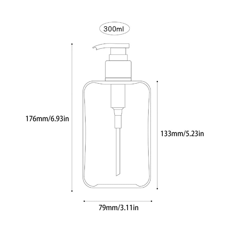 Transparent Square Soap Dispenser, Countertop Lotion Bottle With Pump Bathroom Lotion Liquid Soap Dispenser Refillable Emp