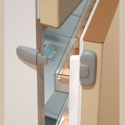 Child Safety Lock Multi-Function Refrigerator Door Lock Anti-Pinching Protection Clip Child Safety Product Gray 1 piece