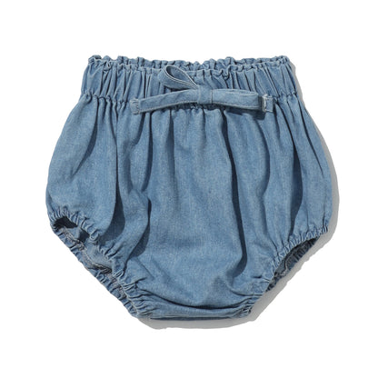 Newborn Baby Denim Bloomers Shorts Soft Cozy Cotton Toddler Boys Girls Summer Shorts Pants with Pockets Kids Clothing 0-3T