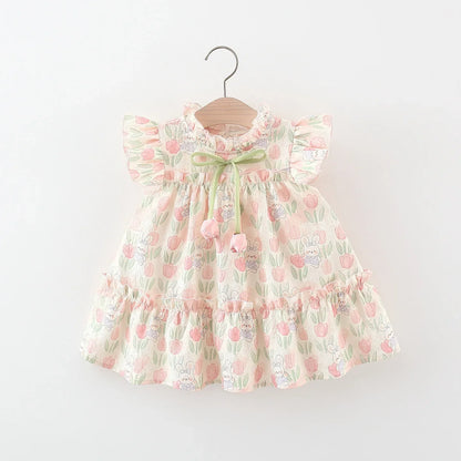 Summer New Cute Rabbit Baby Girl Dress Sweet Tulip Children'S Clothing (9 Months -4 Years Old)