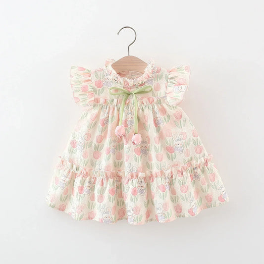 Summer New Cute Rabbit Baby Girl Dress Sweet Tulip Children'S Clothing (9 Months -4 Years Old)