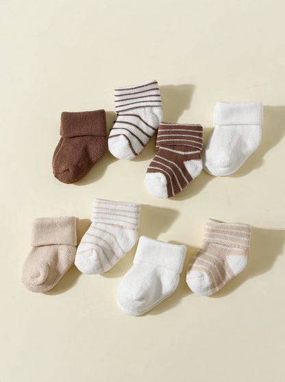 4 Pairs Baby Socks 0-12 Months, Non-Slip Infant Soft Socks for Boys and Girls, Newborn Baby Cute Ankle Socks Spring and Autumn