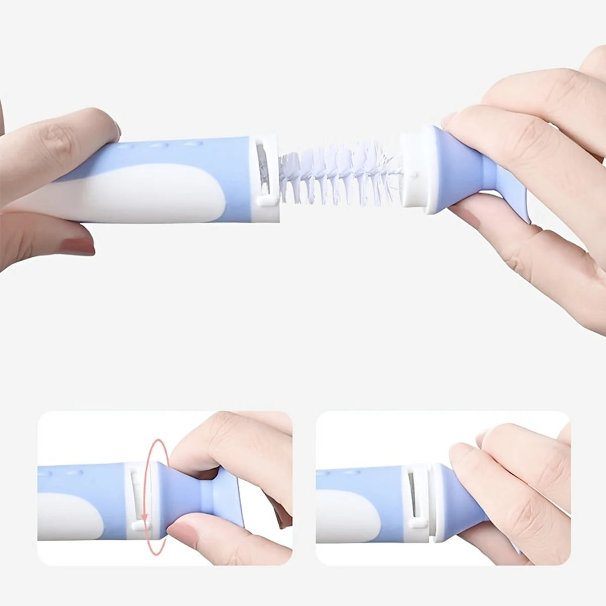 2-in-1 Nylon Bristle Baby Bottle Brush with Nipple Brush and Suction Cup, Cup Brush, Daily Use Feeding Cleaning Brush