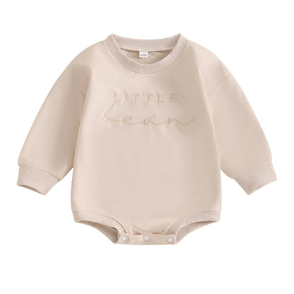 Citgeett Autumn Infant Baby Boys Girls Sweatshirt Bodysuit Letter Embroidery Long Sleeve Playsuit Fall Clothes