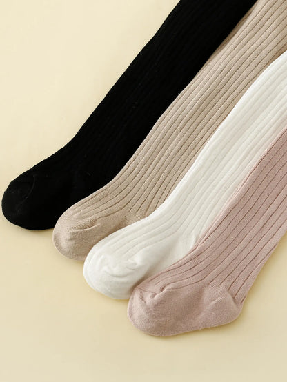 4pairs Toddler Girls Solid Tights