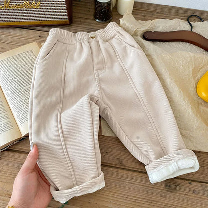 MILANCEL 2026 Spring Autumn Solid Kids Boys Straight Pants Fashion Children Clothing Trousers Brief Jeans for 1-6 Years