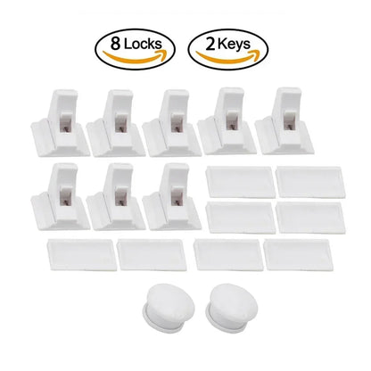 1-5PCS Magnetic Child Safety Lock, Limiter Kids No Drilling Drawer Lock Fridge Lock Cabinet Lock for Home Baby Security