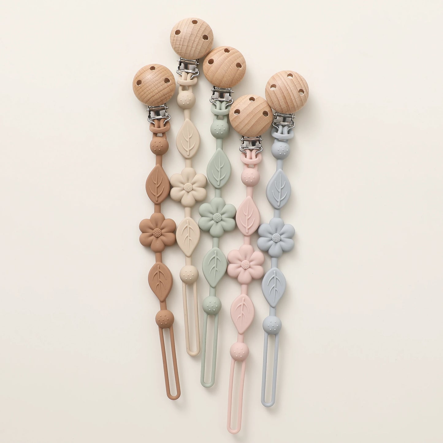1pcs Baby Silicone Pacifier Chains, Flower  Anti Loss Adjustable Pacifier Holder For Newborn, Suitable For Baby Toy Products