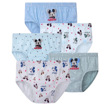 5 Packs/Box Children Underwear Pants Mickey Cartoon Boys Panties Soft Cotton Kids Triangle Panty Breathable Boys Briefs Gift Box