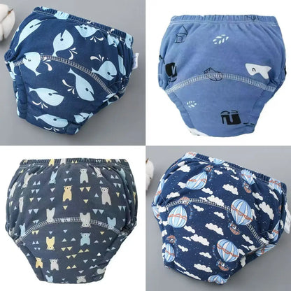 4PCS Baby Waterproof Diapers Pee Shorts Underwears Reusable Soft Ecological Cotton Toddler Potty Training Pants For Boys Girls