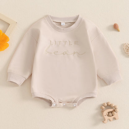 Citgeett Autumn Infant Baby Boys Girls Sweatshirt Bodysuit Letter Embroidery Long Sleeve Playsuit Fall Clothes