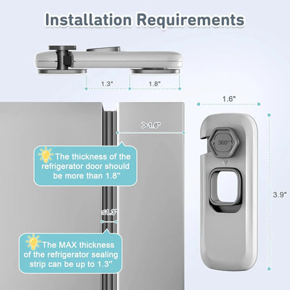 Child Proof Refrigerator Locks, Fridge Locks for Kids Safety, Freezer Door Latches with Sticky 3M Adhesives for Baby
