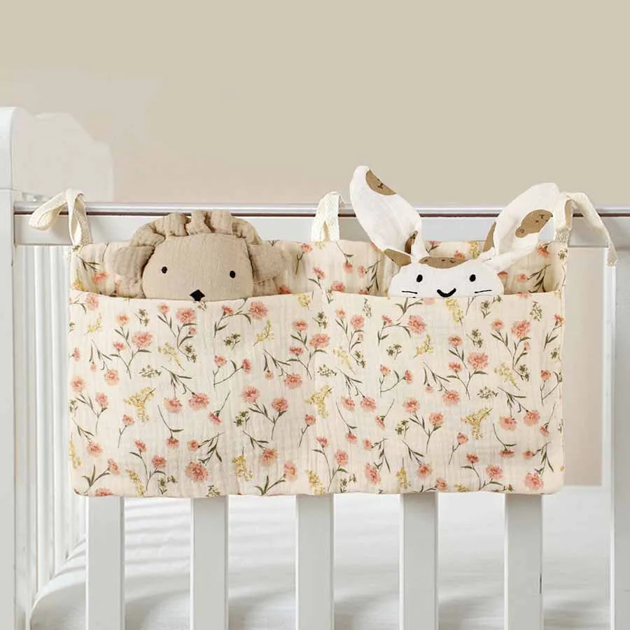 2 Pocket Baby Bed Storage Bags Bedside Hanging Urine Bag Baby Toy Bag Baby Cart Diaper Hanging Bag Baby Bed Storage Bag