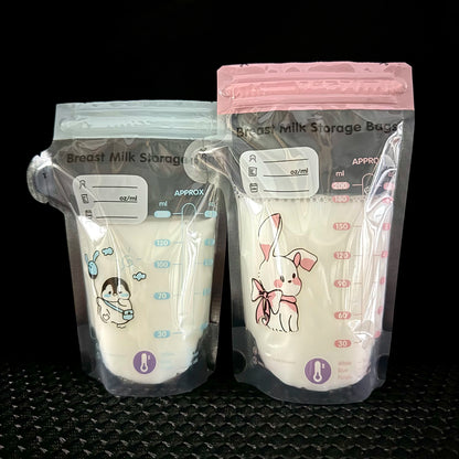 40 Pack 150ml BPA Free Milk Storage Bags Safe Breast Milk and Baby Food Freezer Bags for Easy Feeding