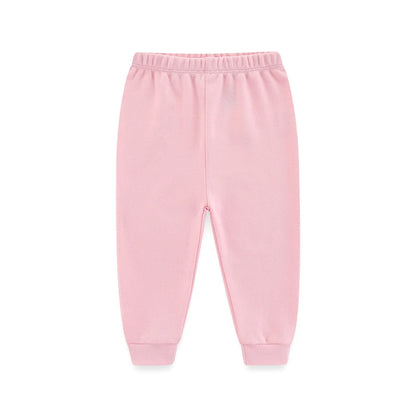 Kiddiezoom 1/3 Pcs Four Seasons Fashion Solid 100%Cotton Baby Boy Girl Pants Soft 100%Cotton Infants Trousers Accessories