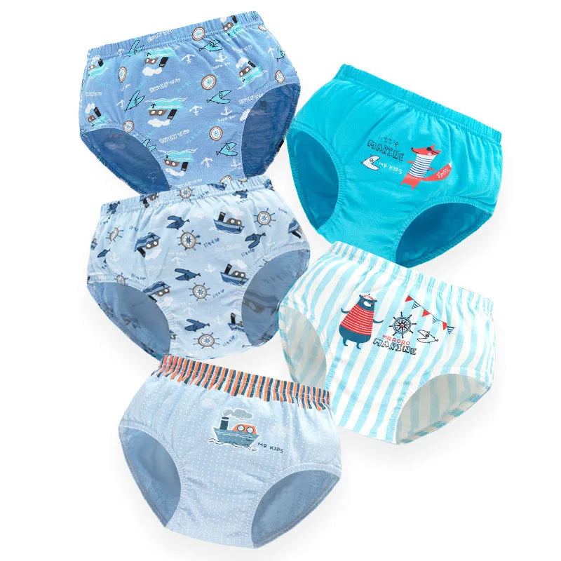 5 Packs/Box Children Underwear Pants Mickey Cartoon Boys Panties Soft Cotton Kids Triangle Panty Breathable Boys Briefs Gift Box