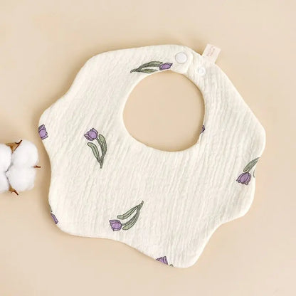 Cotton Gauze Baby Bib Babies Accessories Newborn Baby Apron Feeding Bib 6 Layer Muslin Burp Cloths Kids Saliva Towel New Born