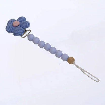 1pc Cute Baby Silicone Flower Pacifier Chain Newborn Baby Accessories Pacifier Clip Pacifier Chain Teether Loss Prevention Chain