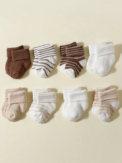 4 Pairs Baby Socks 0-12 Months, Non-Slip Infant Soft Socks for Boys and Girls, Newborn Baby Cute Ankle Socks Spring and Autumn