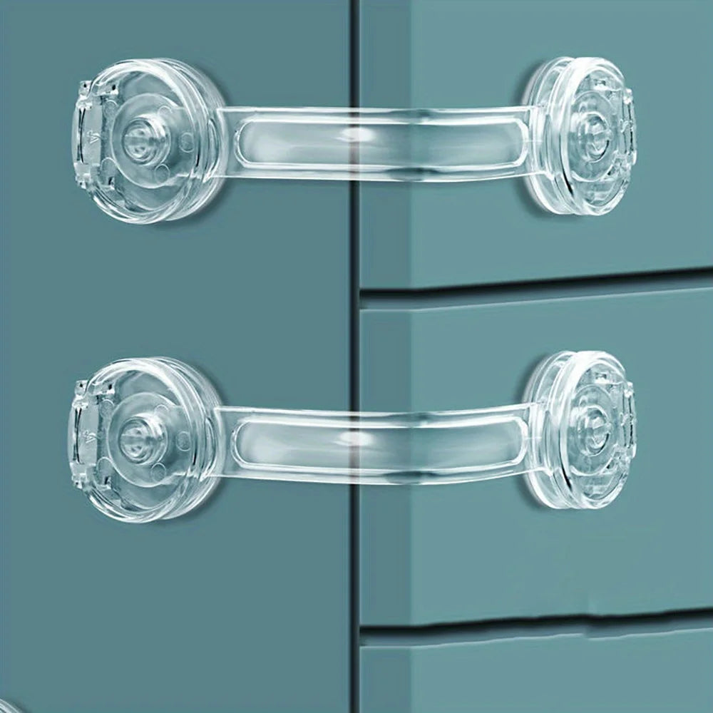 5pcs Clear Safety Drawer Locks, Fridge - Secure & Easy-to-Install Transparent Design, Childproofing Essentials|Safety Locks