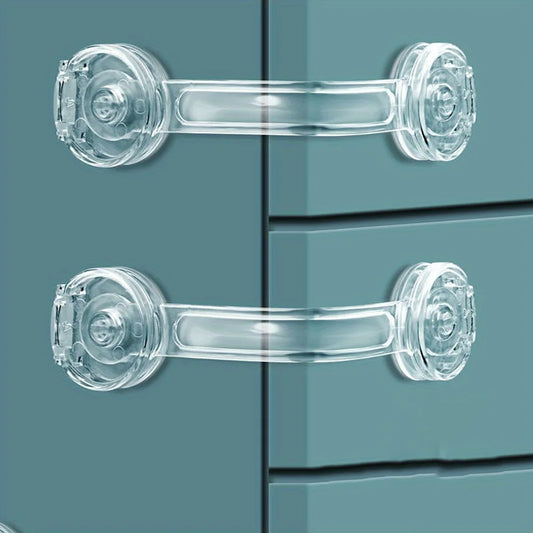 5pcs Clear Safety Drawer Locks, Fridge - Secure & Easy-to-Install Transparent Design, Childproofing Essentials|Safety Locks