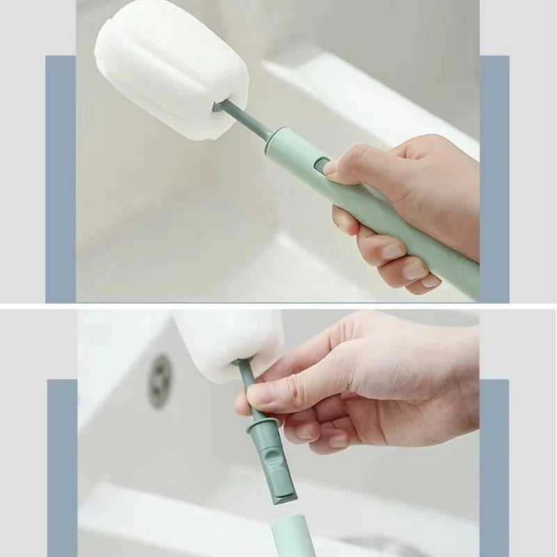 Bottle Brush 360 Degree Rotation Baby Pacifier Cup Nipple Cleaning Brushes Set Handheld Soft Head Food Grade Watering