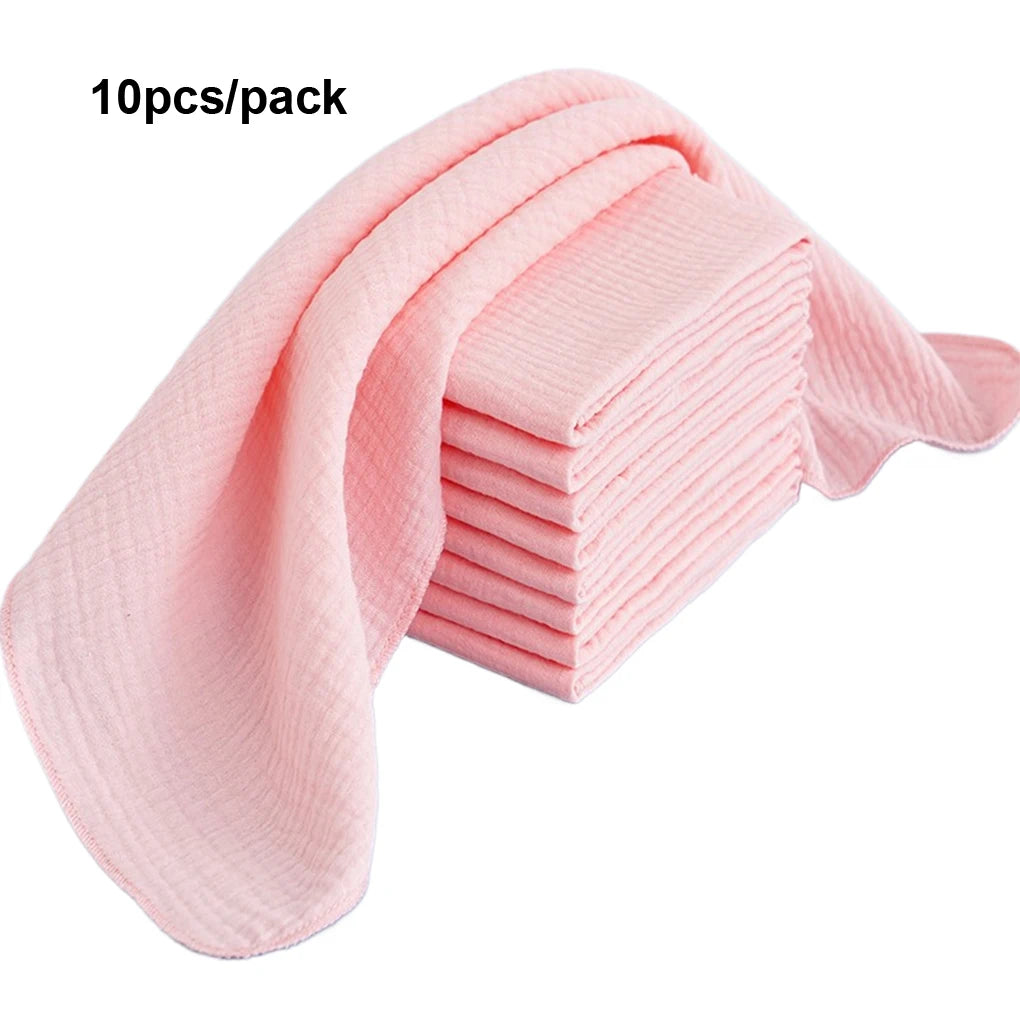 10pcs Cotton Baby Gauze Diapers For Newborn Baby Nappy Changing 43x45cm Washable Reusable Double Layer Soft Baby Towels