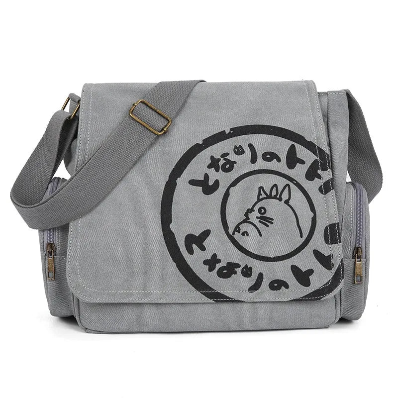 Japanese and Korean canvas bags Anime periphery My neighbor is Chinchilla shoulder bag Totoro backpack messenger bag School bag