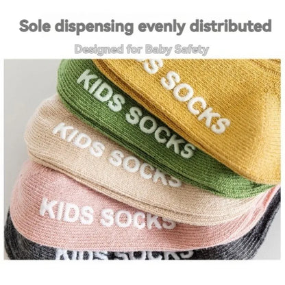 3Pairs/Lot Baby Socks Boys Girls Cotton Stripe Soft Sock Kids Toddler Non-Slip Rubber Grips Floor Socken For 0-3 Years