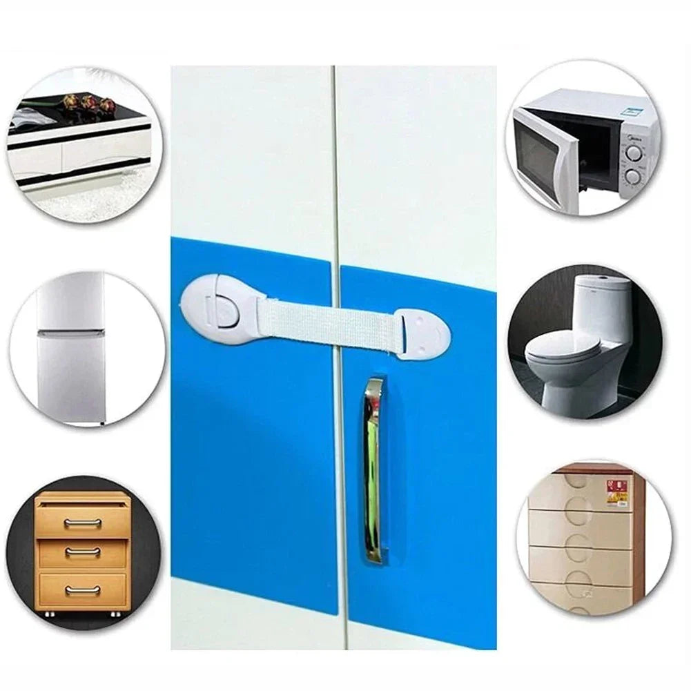 10pcs  Kids Safety Door Lock Child Safety Cabinet Lock Baby Proof Security Protector Drawer Door Cabinet Lock Plastic Protection