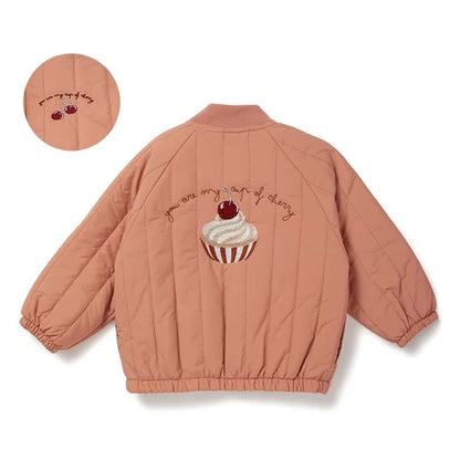 Toddler Baby Boy Girl Jackets Spring Autumn Long Sleeve Embroidery Fleece Cotton Kids Coats Outerwear Children Clothing