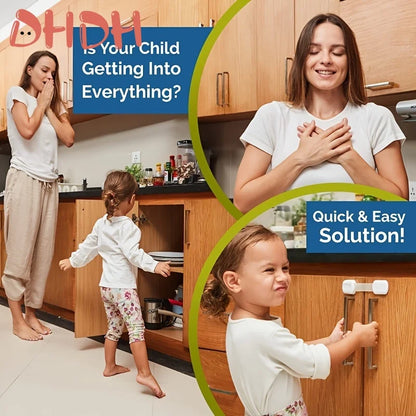 Child Lock Children Protection Baby Safety Lock for Cabinets and Drawers Toilet Fridge & More Adjustable length