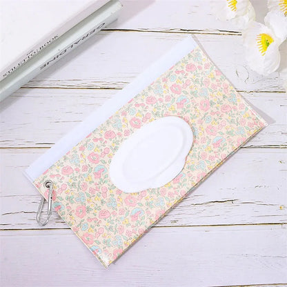 Baby Wet Wipe Pouch EVA Flip Cover Tissue Box Cute Snap-Strap Refillable Wet Wipes Bag Outdoor Useful Baby Stroller Accessory