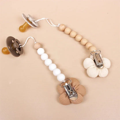 1pc Cute Baby Silicone Flower Pacifier Chain Newborn Baby Accessories Pacifier Clip Pacifier Chain Teether Loss Prevention Chain