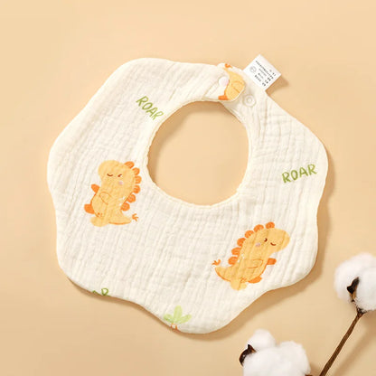 Cotton Gauze Baby Bib Babies Accessories Newborn Baby Apron Feeding Bib 6 Layer Muslin Burp Cloths Kids Saliva Towel New Born