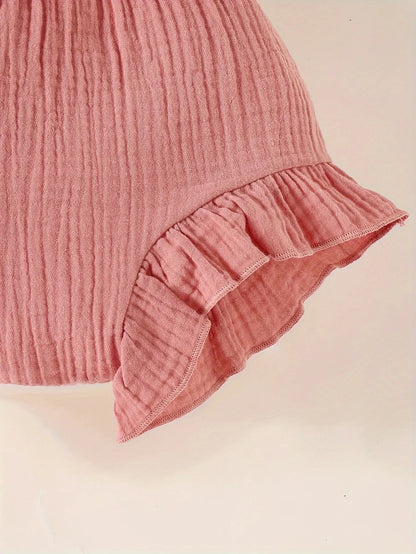3Pairs/Lot  Summer Cute Baby Girl Climbing Pants Comfortable Breathable Shorts Newborn Baby Casual Solid Cotton Color Pants