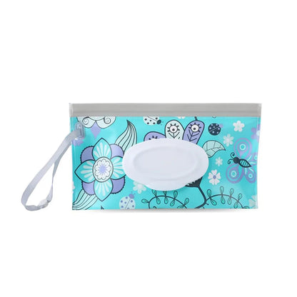 Baby Wet Wipe Pouch EVA Flip Cover Tissue Box Cute Snap-Strap Refillable Wet Wipes Bag Outdoor Useful Baby Stroller Accessory