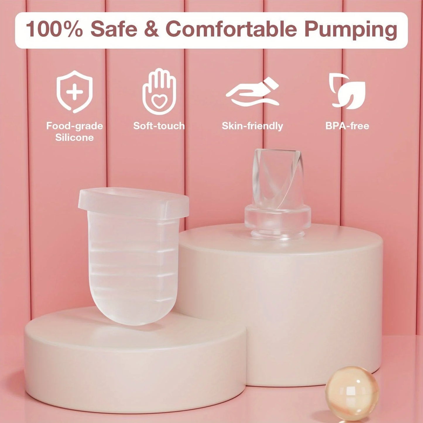 6PCS Duckbill Valve & Silicone Diaphragm Compatible with eufy S1 Pro/S1/E10, NCVI/Zooawa/Nuliie S32 Breast Pump Accessories