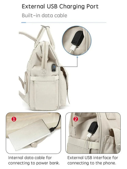 Baby Nappy Bag with 2pcs Stroller Hooks Mummy Bag Backpack Waterproof Outdoor Travel Mommy Maternity Bag for Baby Stuff